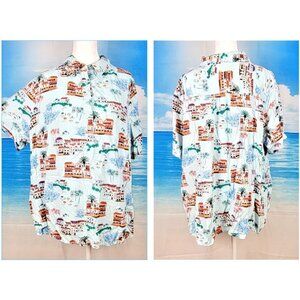 d & Co BEACH Unisex Soft BLUE Shirt Beach Print Lightweight size 2x
